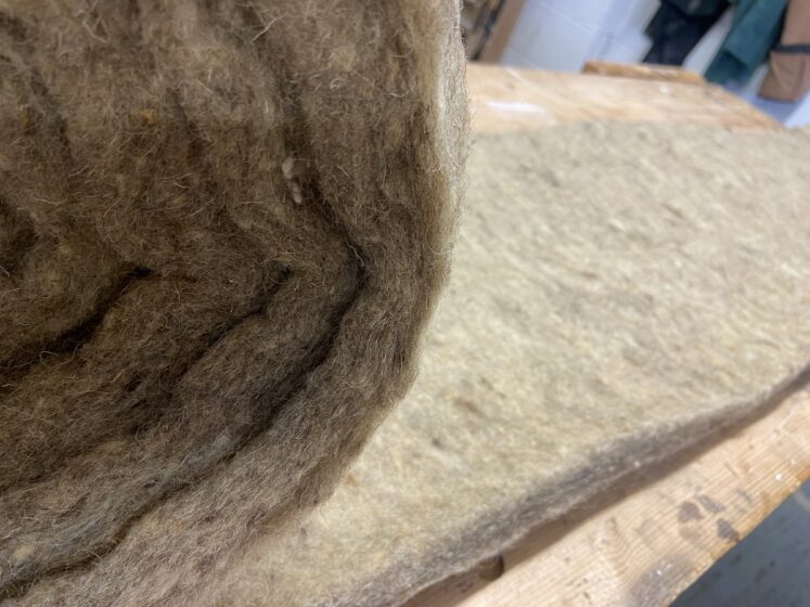 a roll of sheepswool insulation for a camper van