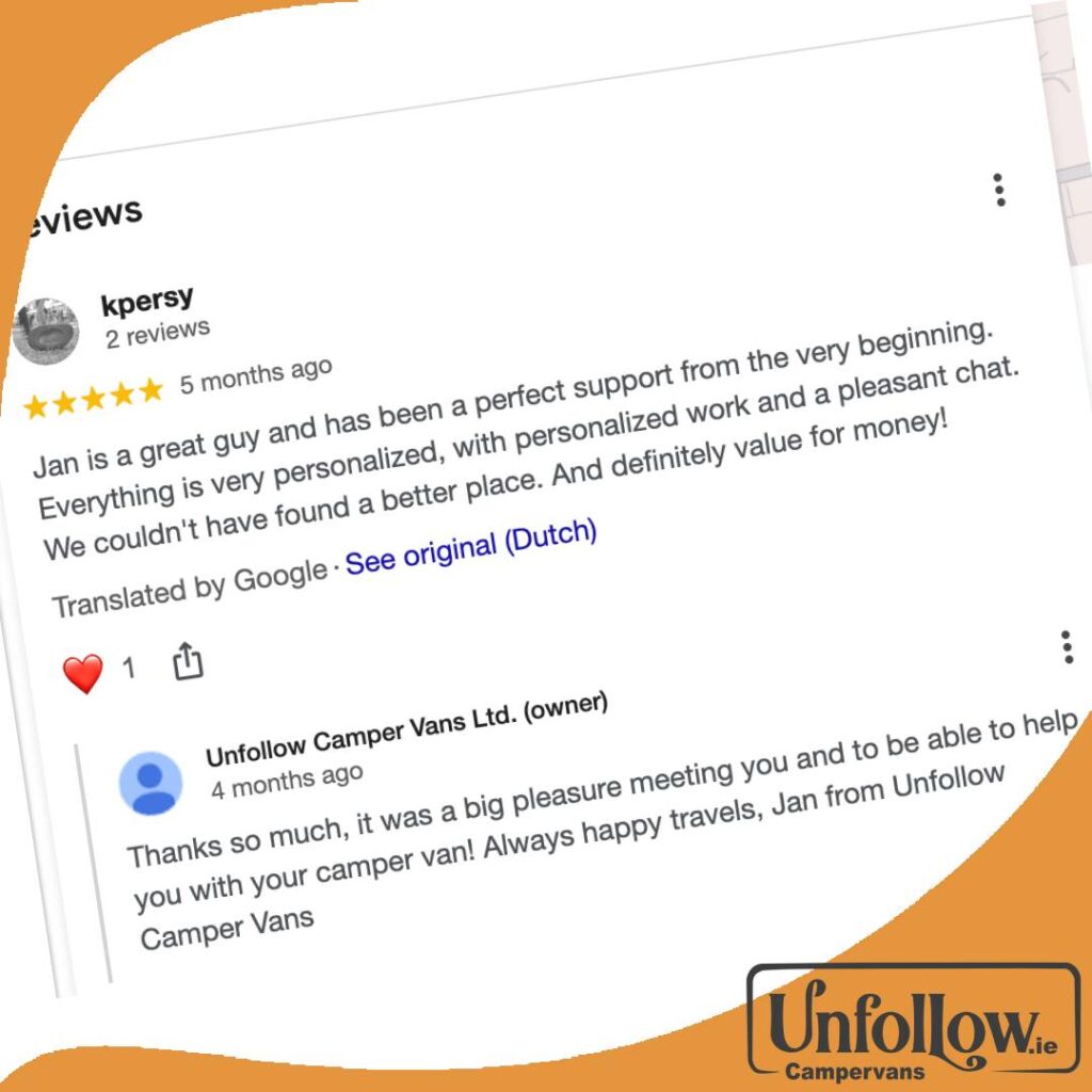 another happy client of Unfollow Camper Vans in Cork