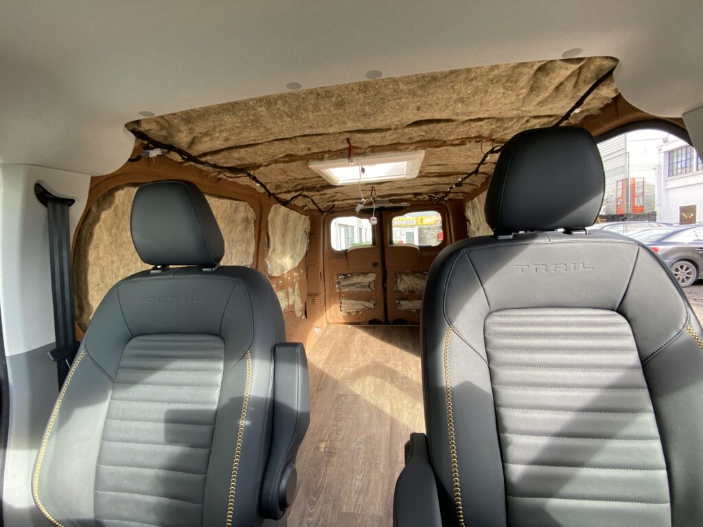 A Ford Transit Custom 2026 with Spray Cork and Sheep's Wool Insulation.